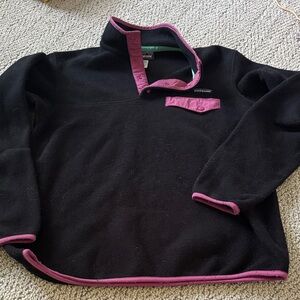 Patagonia Black Synchilla Fleece Pullover with Pink Trim